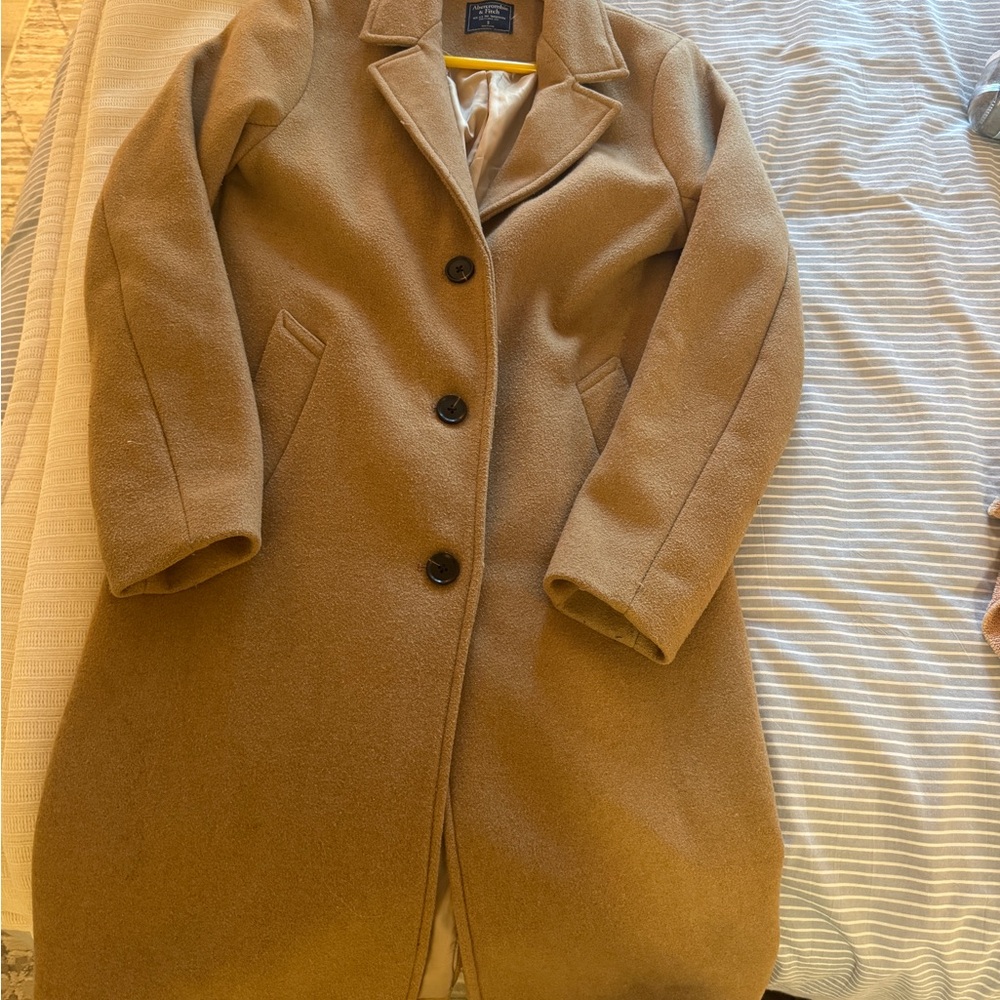 Abercrombie & Fitch tan over coat - Picture 2 of 3